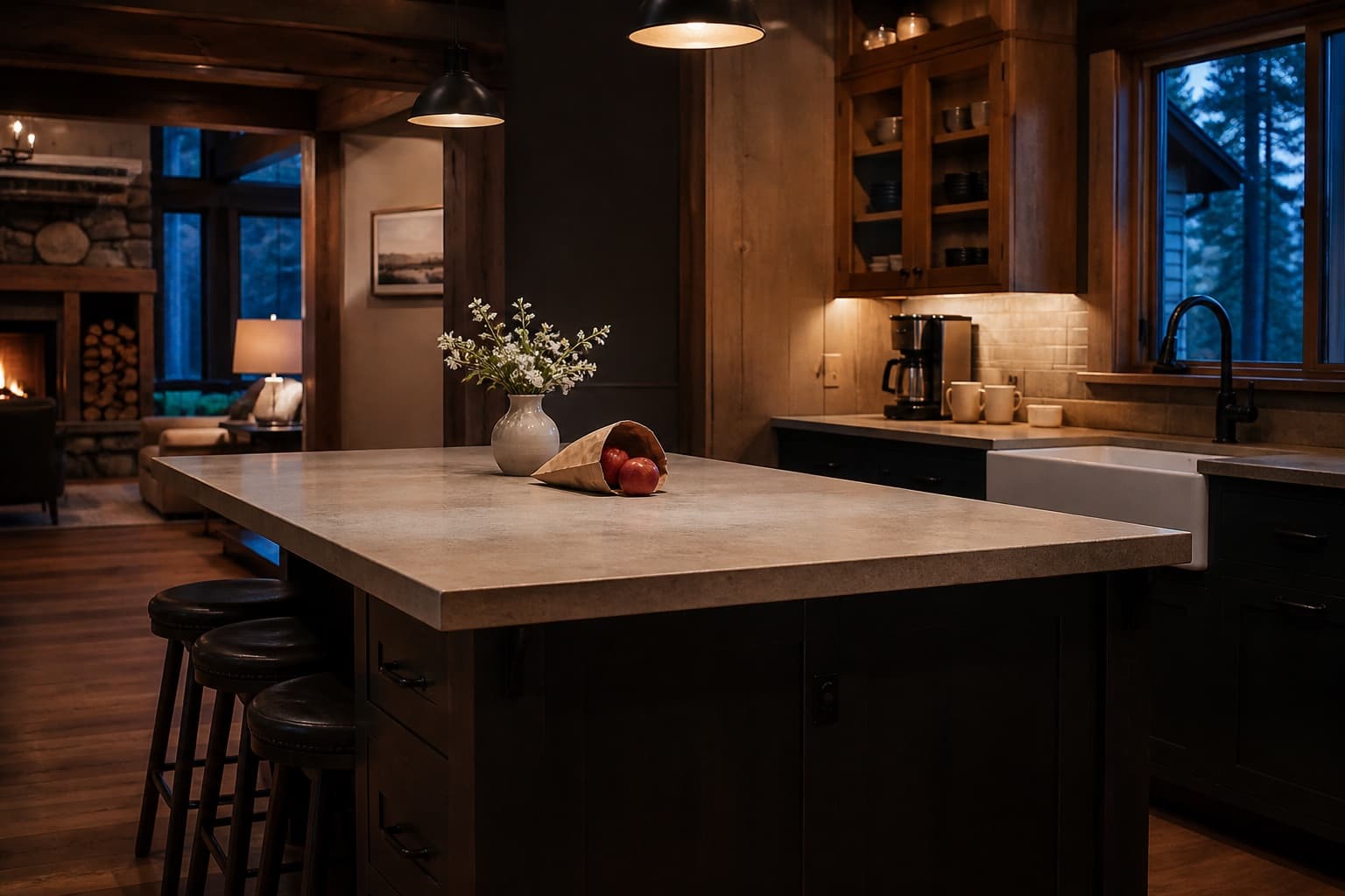 Kitchen prepared with provisions before arrival